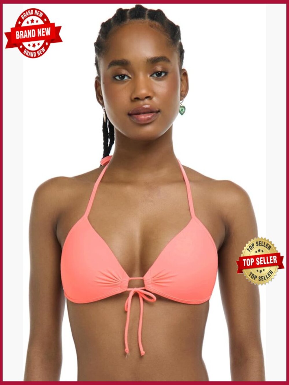 Molded Cup Triangle Push Up Bikini Top Swimsuit Adjustable Strap